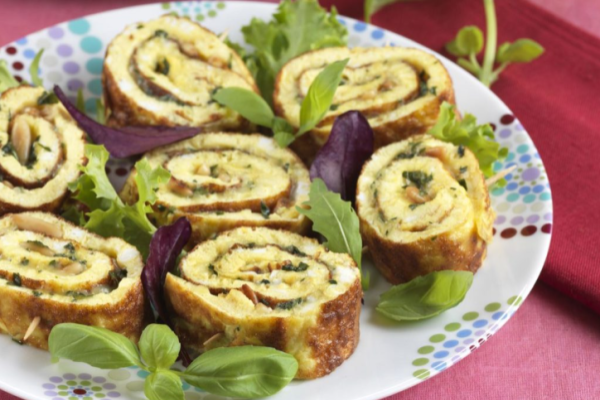 Omelette roulée apéritive à l'Emmental de Savoie